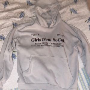 cream SoCal hoodie from Zara.